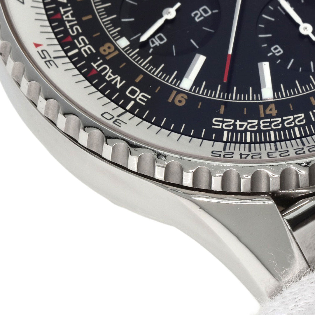 BREITLING Watches Mechanical Automatic A24322 Stainless Steel , Stainless Steel Silver Navitimer World black dial mens Used Authentic