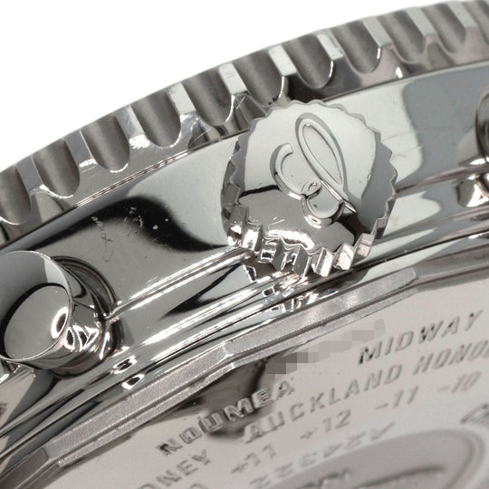 BREITLING Watches Mechanical Automatic A24322 Stainless Steel , Stainless Steel Silver Navitimer World black dial mens Used Authentic