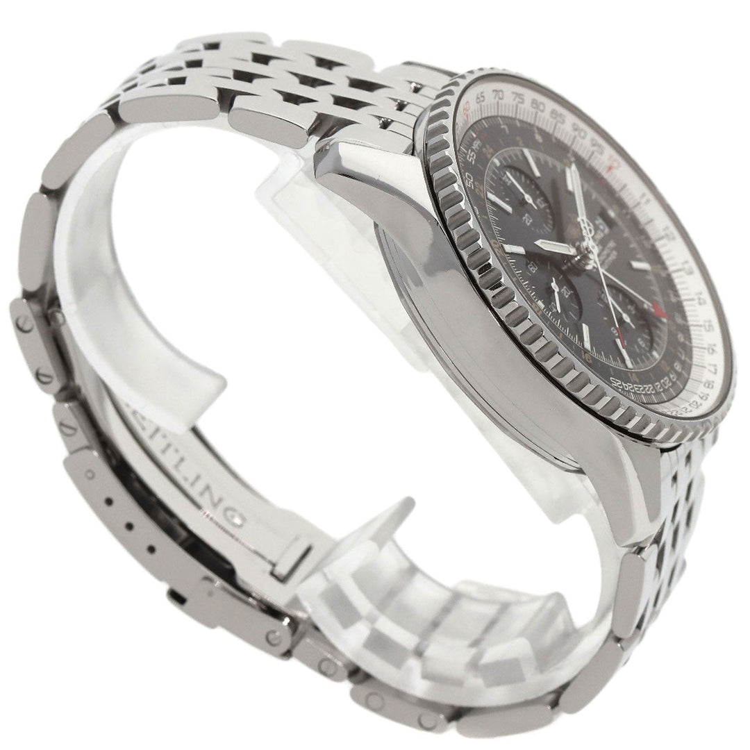 BREITLING Watches Mechanical Automatic A24322 Stainless Steel , Stainless Steel Silver Navitimer World black dial mens Used Authentic