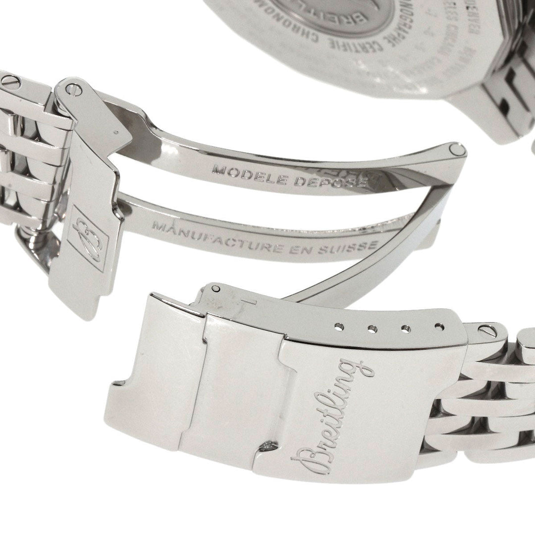 BREITLING Watches Mechanical Automatic A24322 Stainless Steel , Stainless Steel Silver Navitimer World black dial mens Used Authentic