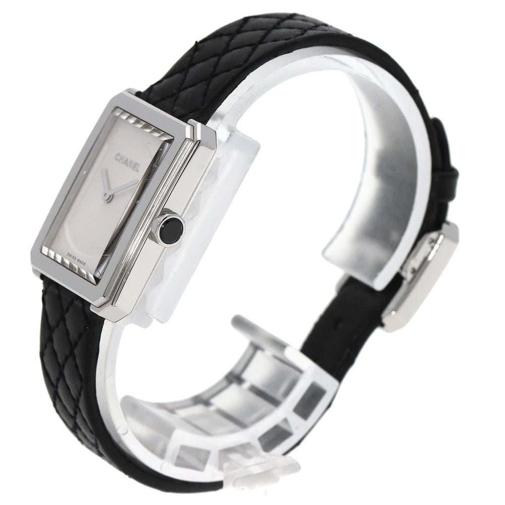CHANEL Watches Quartz H6401 Stainless Steel, Leather Silver boyfriend small model Silver dial Women Used Authentic