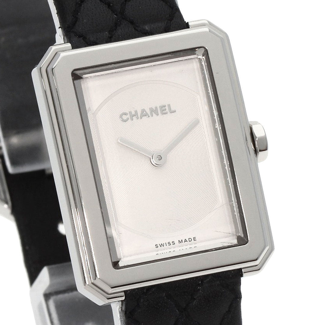 CHANEL Watches Quartz H6401 Stainless Steel, Leather Silver boyfriend small model Silver dial Women Used Authentic