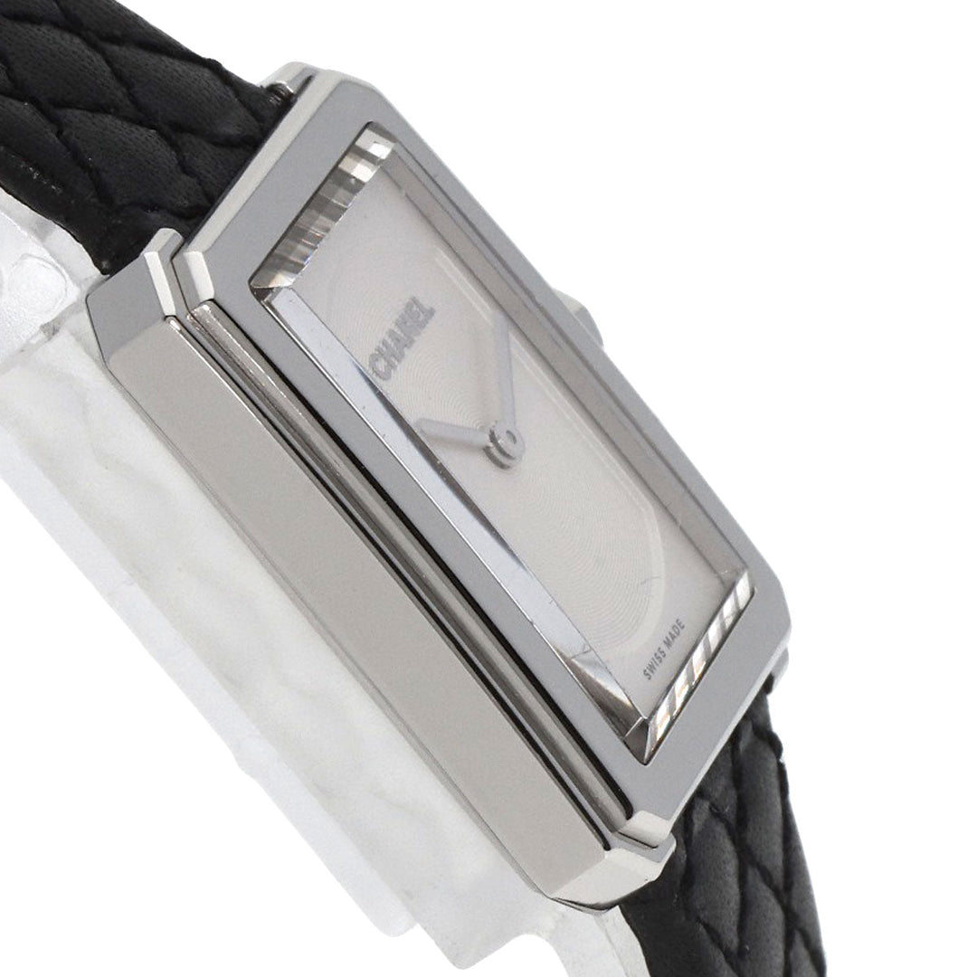 CHANEL Watches Quartz H6401 Stainless Steel, Leather Silver boyfriend small model Silver dial Women Used Authentic
