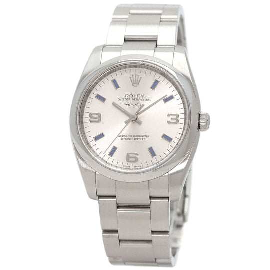 ROLEX Watches Mechanical Automatic 114200 Stainless Steel Silver Air King Silver 369 Blue Bar Silver dial