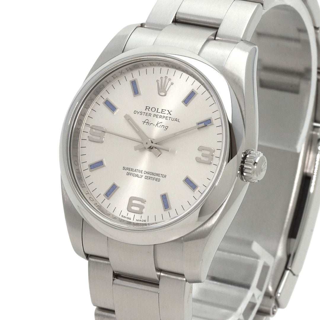 ROLEX Watches Mechanical Automatic 114200 Stainless Steel Silver Air King Silver 369 Blue Bar Silver dial