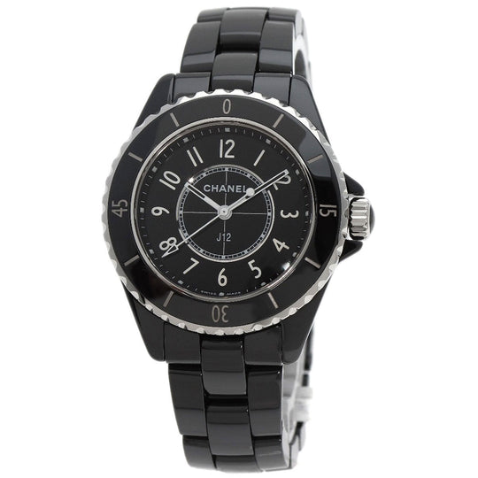 CHANEL Watches Quartz H5695 Ceramic, Ceramic Silver J12 1.3" Ceramic black dial Women Used Authentic