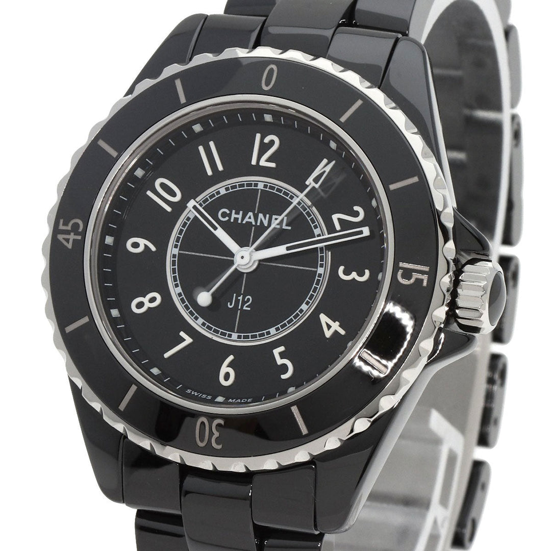 CHANEL Watches Quartz H5695 Ceramic, Ceramic Silver J12 1.3" Ceramic black dial Women Used Authentic