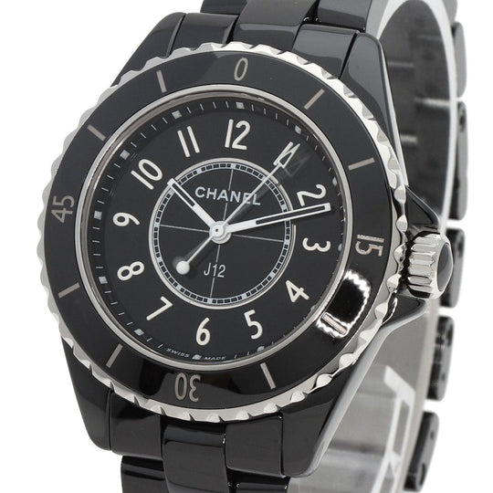 CHANEL Watches Quartz H5695 Ceramic, Ceramic Silver J12 1.3" Ceramic black dial Women Used Authentic