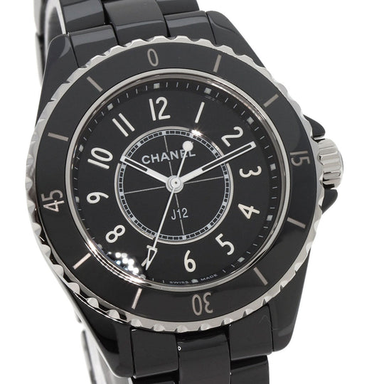 CHANEL Watches Quartz H5695 Ceramic, Ceramic Silver J12 1.3" Ceramic black dial Women Used Authentic