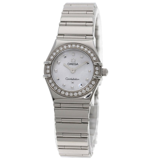 OMEGA Watches Quartz 1465.71 Stainless Steel, Stainless Steel, Diamond Silver Constellation Bezel Diamond White shell dial Women Used Authentic