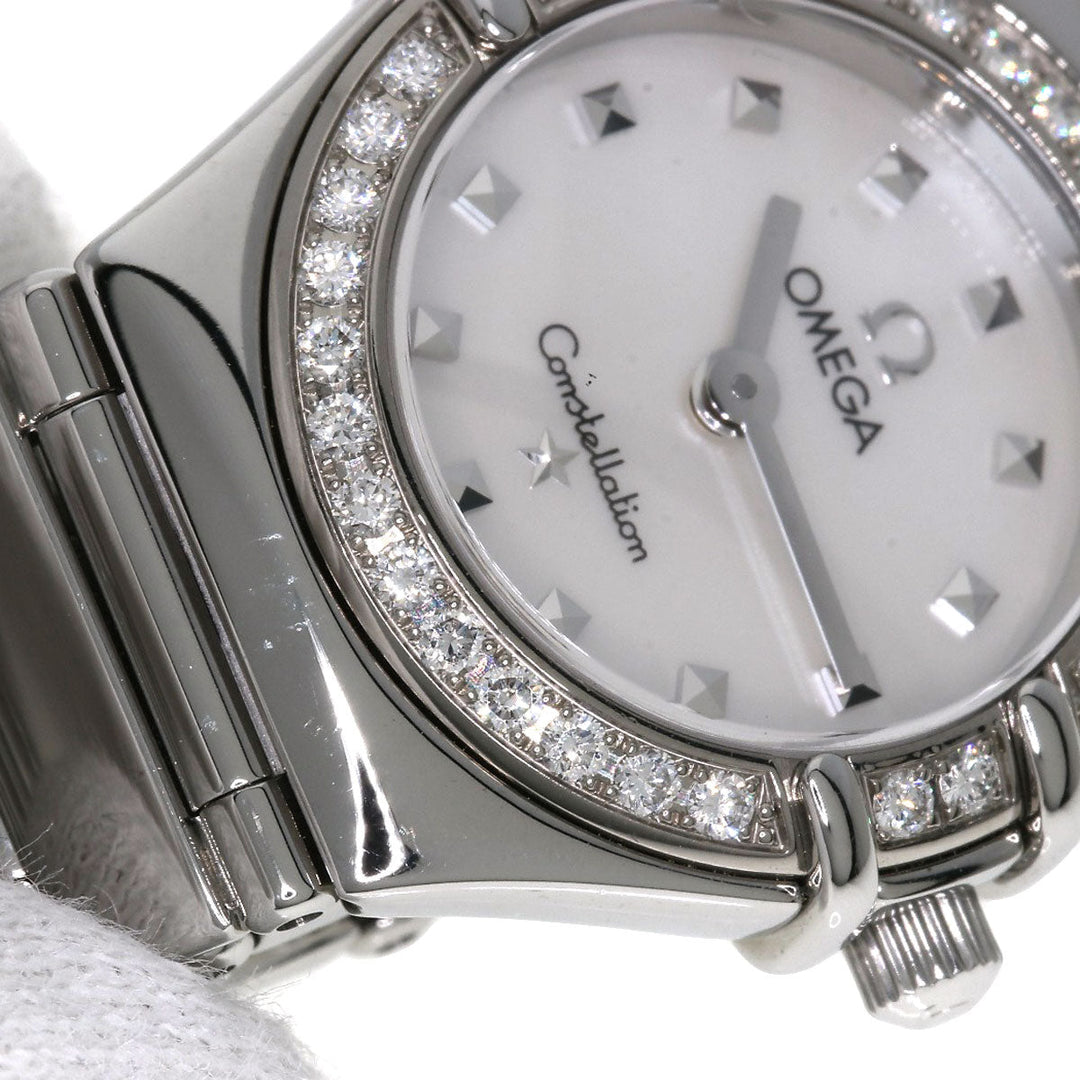 OMEGA Watches Quartz 1465.71 Stainless Steel, Stainless Steel, Diamond Silver Constellation Bezel Diamond White shell dial Women Used Authentic