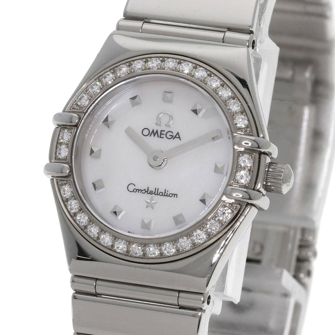 OMEGA Watches Quartz 1465.71 Stainless Steel, Stainless Steel, Diamond Silver Constellation Bezel Diamond White shell dial Women Used Authentic