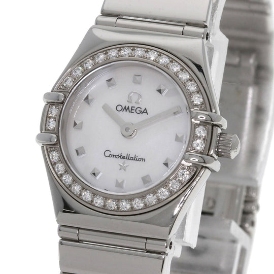 OMEGA Watches Quartz 1465.71 Stainless Steel, Stainless Steel, Diamond Silver Constellation Bezel Diamond White shell dial Women Used Authentic