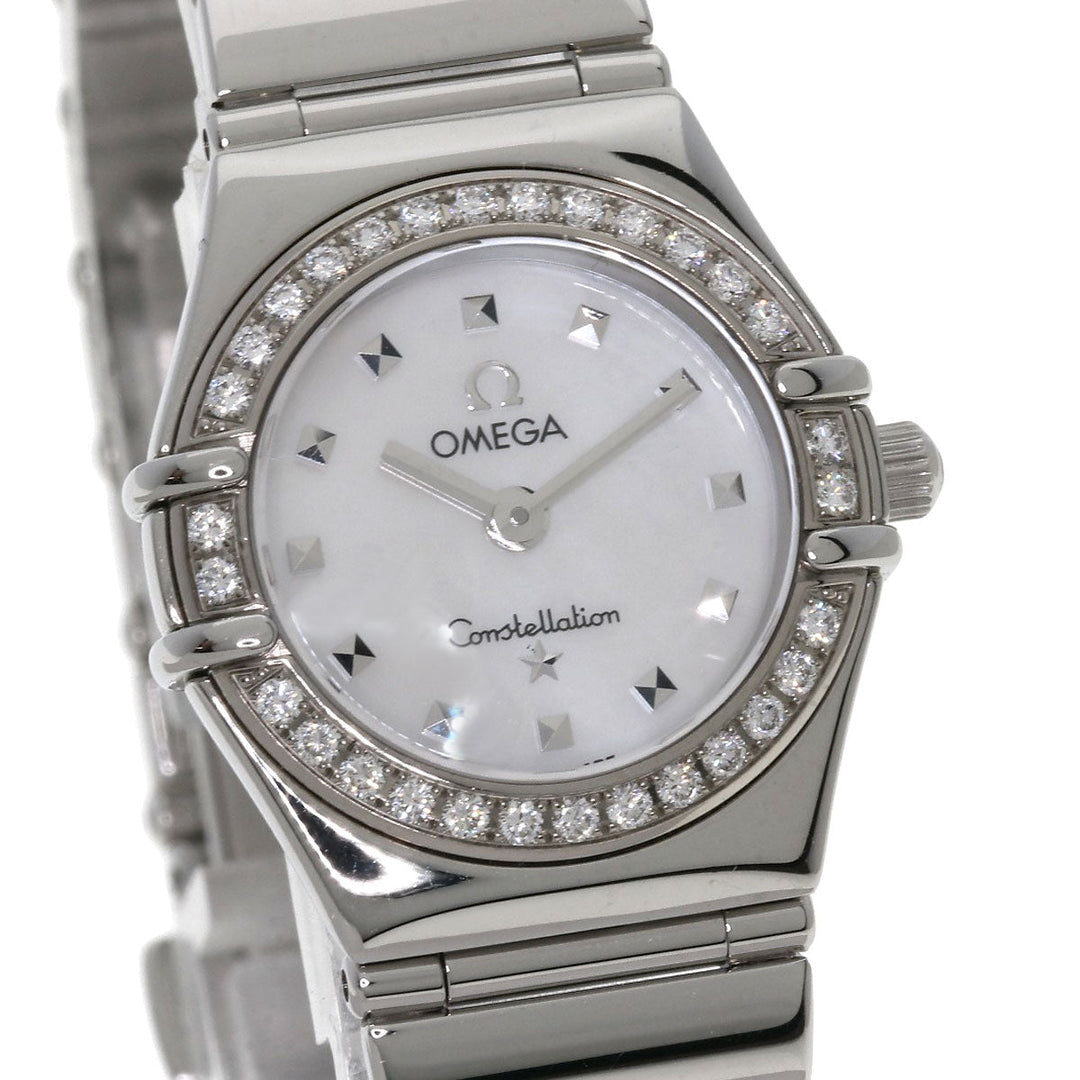 OMEGA Watches Quartz 1465.71 Stainless Steel, Stainless Steel, Diamond Silver Constellation Bezel Diamond White shell dial Women Used Authentic