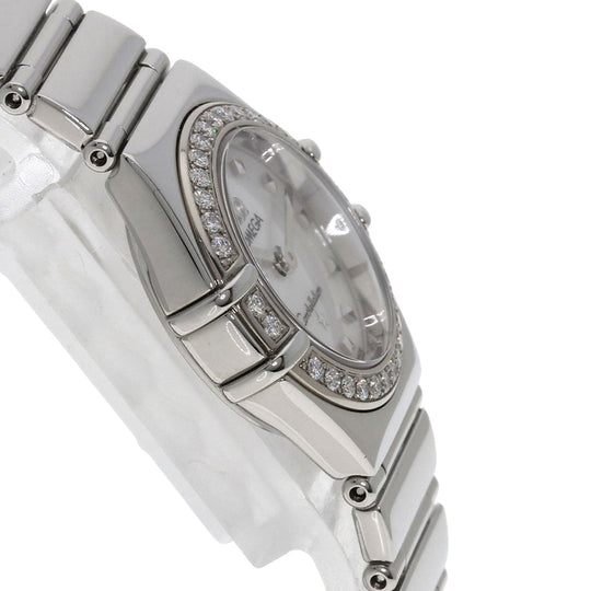 OMEGA Watches Quartz 1465.71 Stainless Steel, Stainless Steel, Diamond Silver Constellation Bezel Diamond White shell dial Women Used Authentic