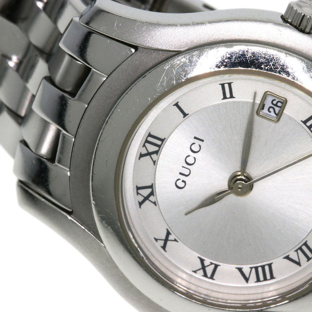 GUCCI Watches Quartz 5500L Stainless Steel , Stainless Steel Silver Round face Silver dial Women Used Authentic