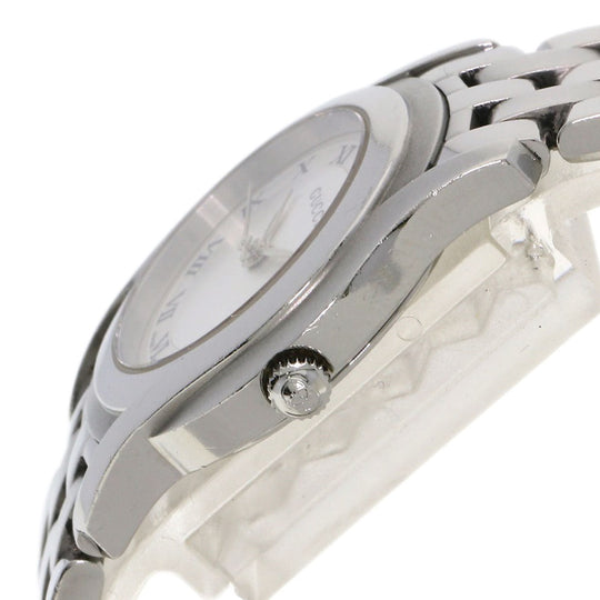 GUCCI Watches Quartz 5500L Stainless Steel , Stainless Steel Silver Round face Silver dial Women Used Authentic