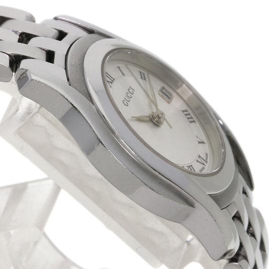 GUCCI Watches Quartz 5500L Stainless Steel , Stainless Steel Silver Round face Silver dial Women Used Authentic