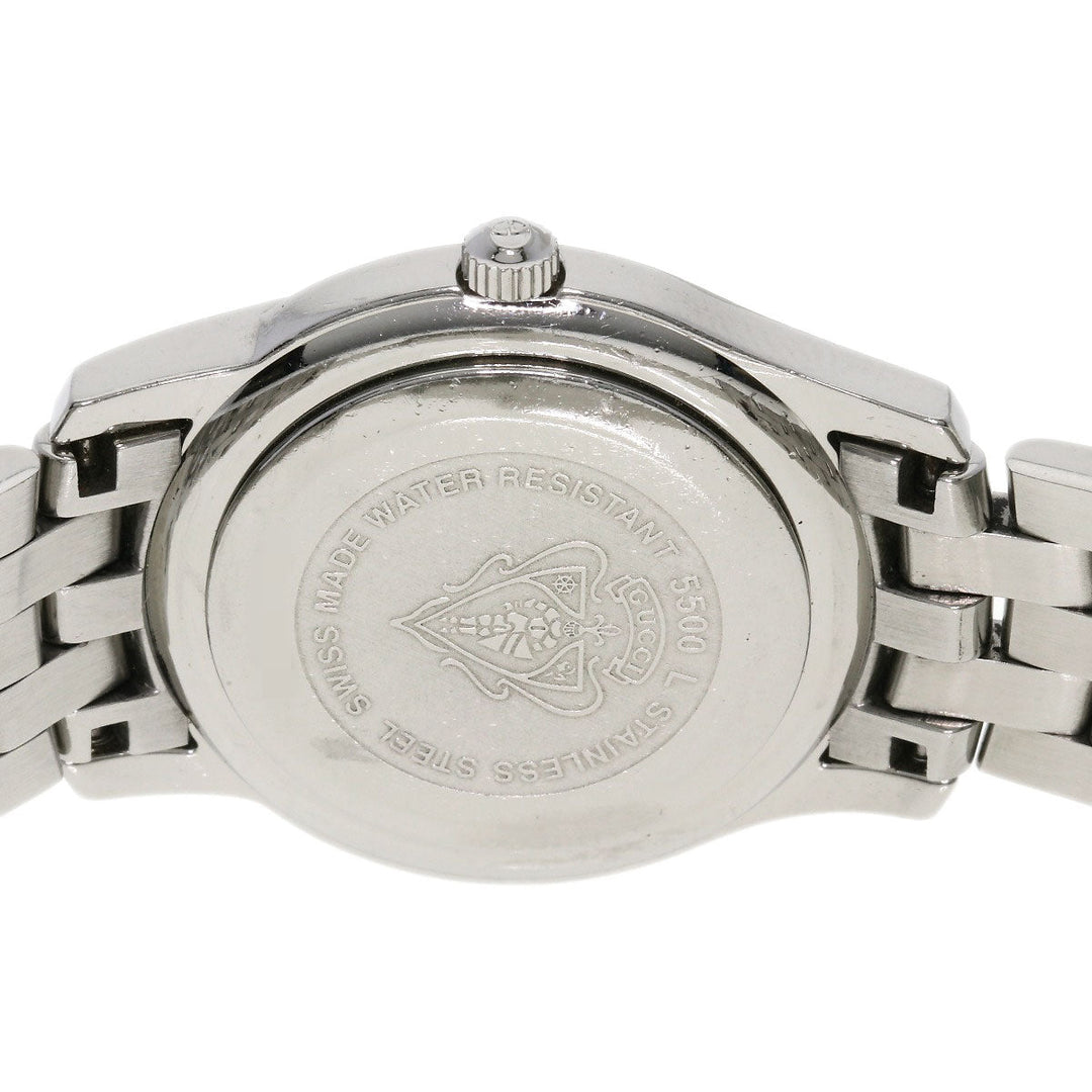 GUCCI Watches Quartz 5500L Stainless Steel , Stainless Steel Silver Round face Silver dial Women Used Authentic