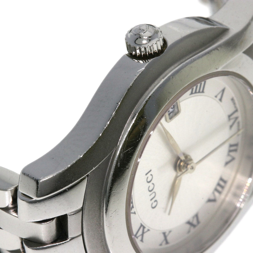 GUCCI Watches Quartz 5500L Stainless Steel , Stainless Steel Silver Round face Silver dial Women Used Authentic