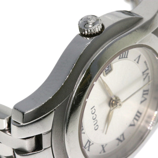 GUCCI Watches Quartz 5500L Stainless Steel , Stainless Steel Silver Round face Silver dial Women Used Authentic