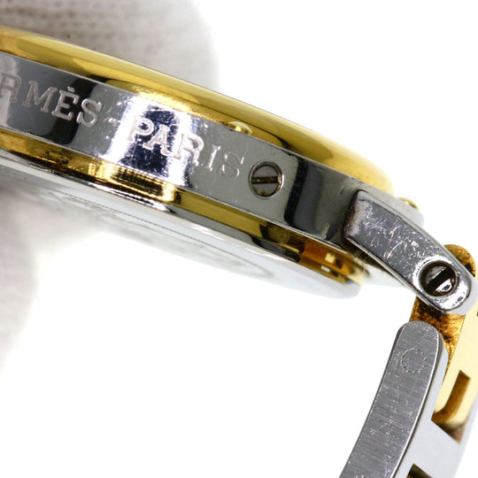 HERMES Watches Quartz Stainless Steel , SSxGP gold Clipper Ivory dial Women Used Authentic