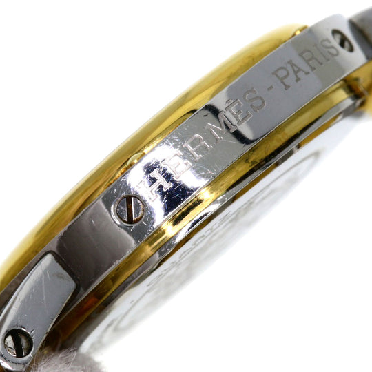 HERMES Watches Quartz Stainless Steel , SSxGP gold Clipper Ivory dial Women Used Authentic