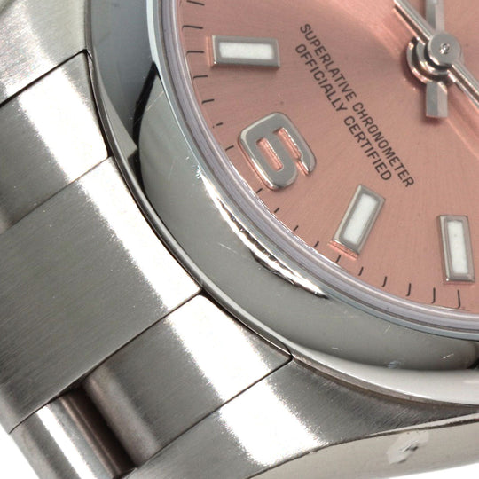 ROLEX Watches Mechanical Automatic 176200 Stainless Steel , Stainless Steel Silver Oyster perpetual pink dial Women Used Authentic