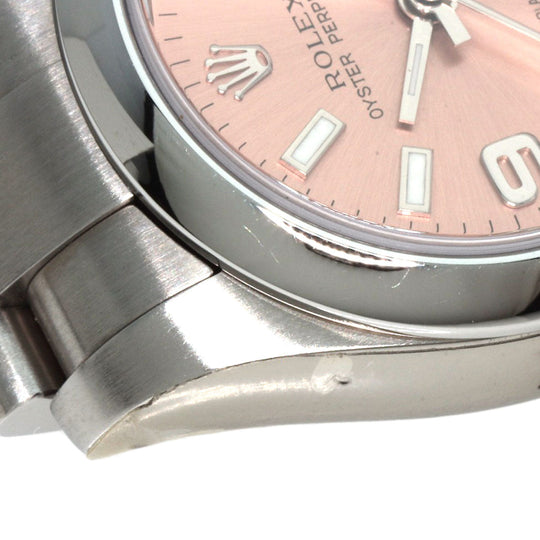 ROLEX Watches Mechanical Automatic 176200 Stainless Steel , Stainless Steel Silver Oyster perpetual pink dial Women Used Authentic