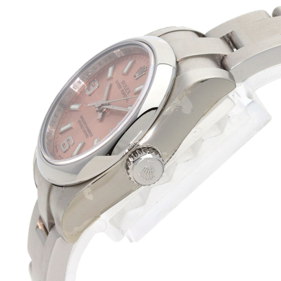 ROLEX Watches Mechanical Automatic 176200 Stainless Steel , Stainless Steel Silver Oyster perpetual pink dial Women Used Authentic