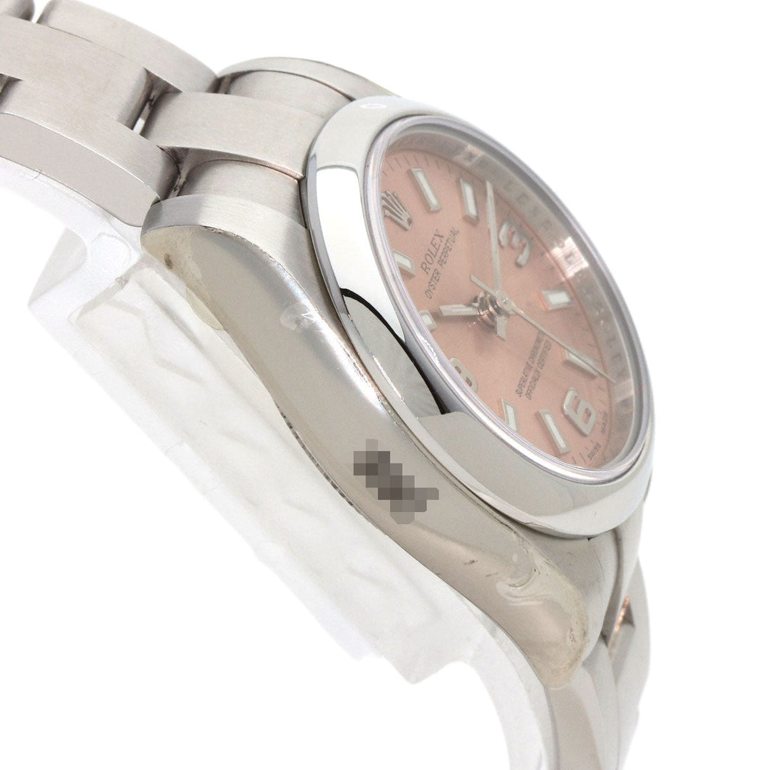 ROLEX Watches Mechanical Automatic 176200 Stainless Steel , Stainless Steel Silver Oyster perpetual pink dial Women Used Authentic