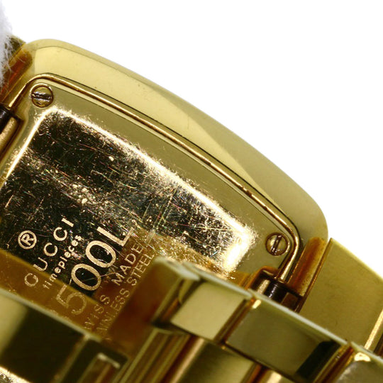 GUCCI Watches Quartz 8500L Gold Plated , Gold Plated gold Square face white dial Women Used Authentic