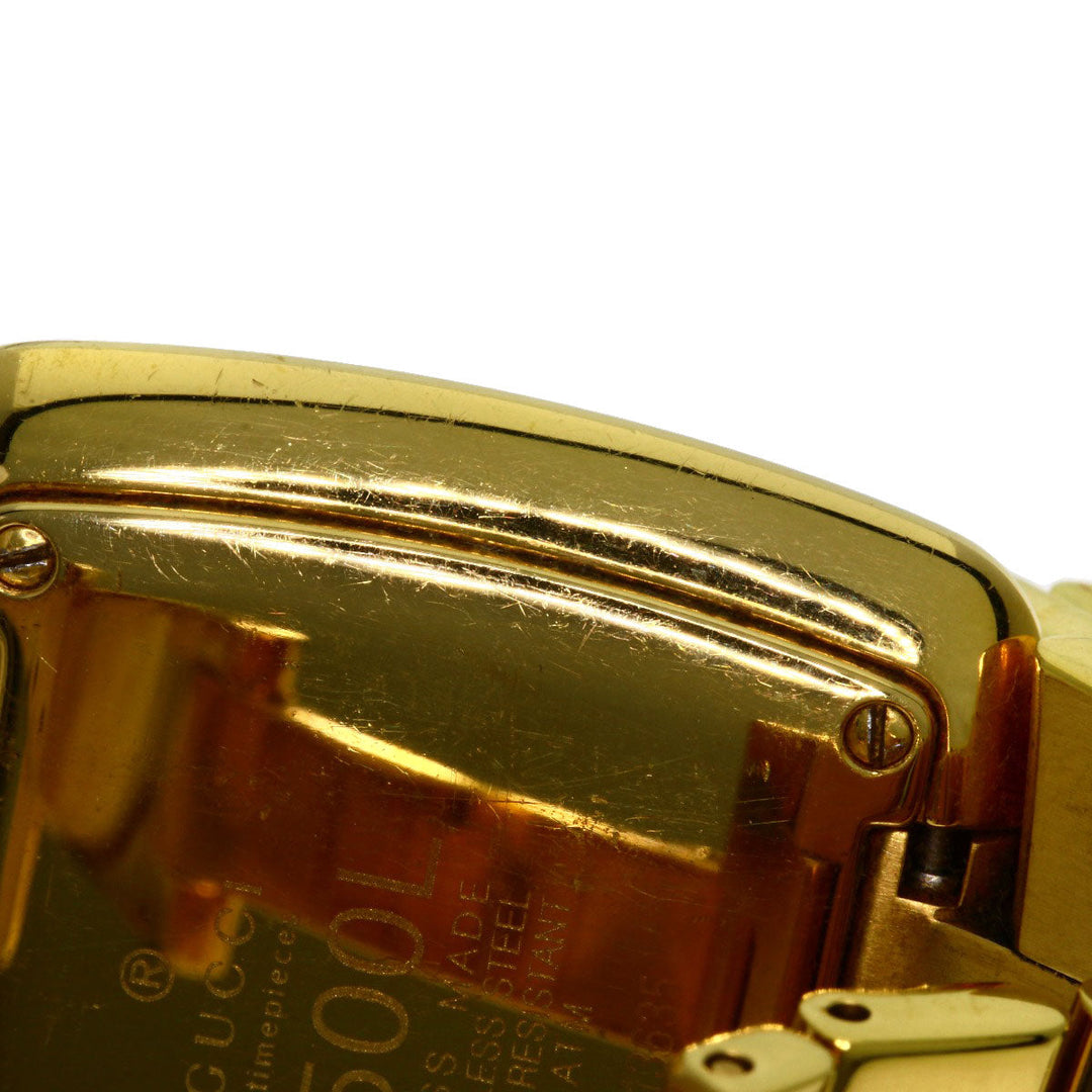 GUCCI Watches Quartz 8500L Gold Plated , Gold Plated gold Square face white dial Women Used Authentic