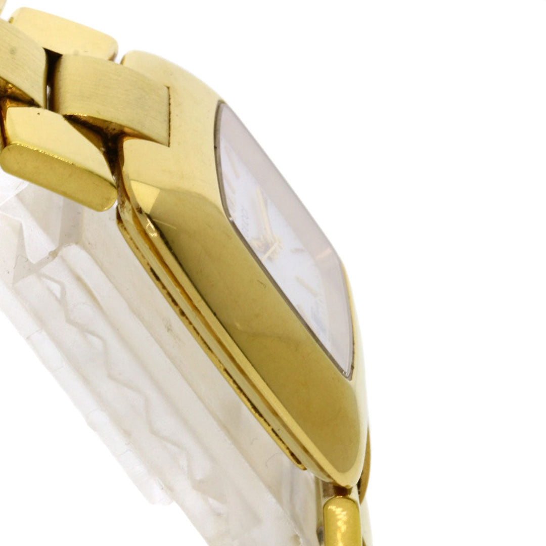 GUCCI Watches Quartz 8500L Gold Plated , Gold Plated gold Square face white dial Women Used Authentic