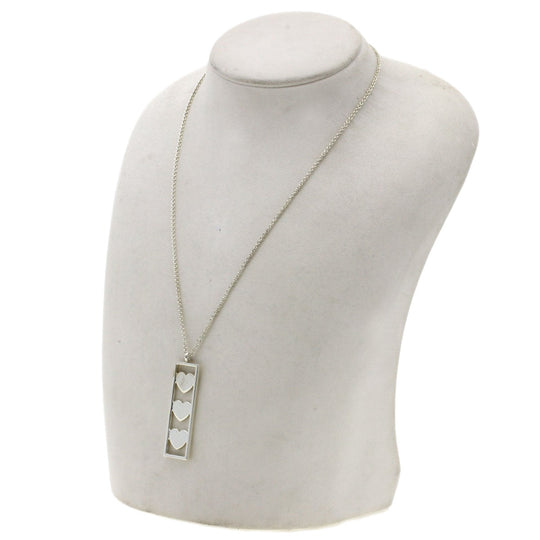 TIFFANY&Co. Necklace SV Silver triple heart plate Women Used Authentic