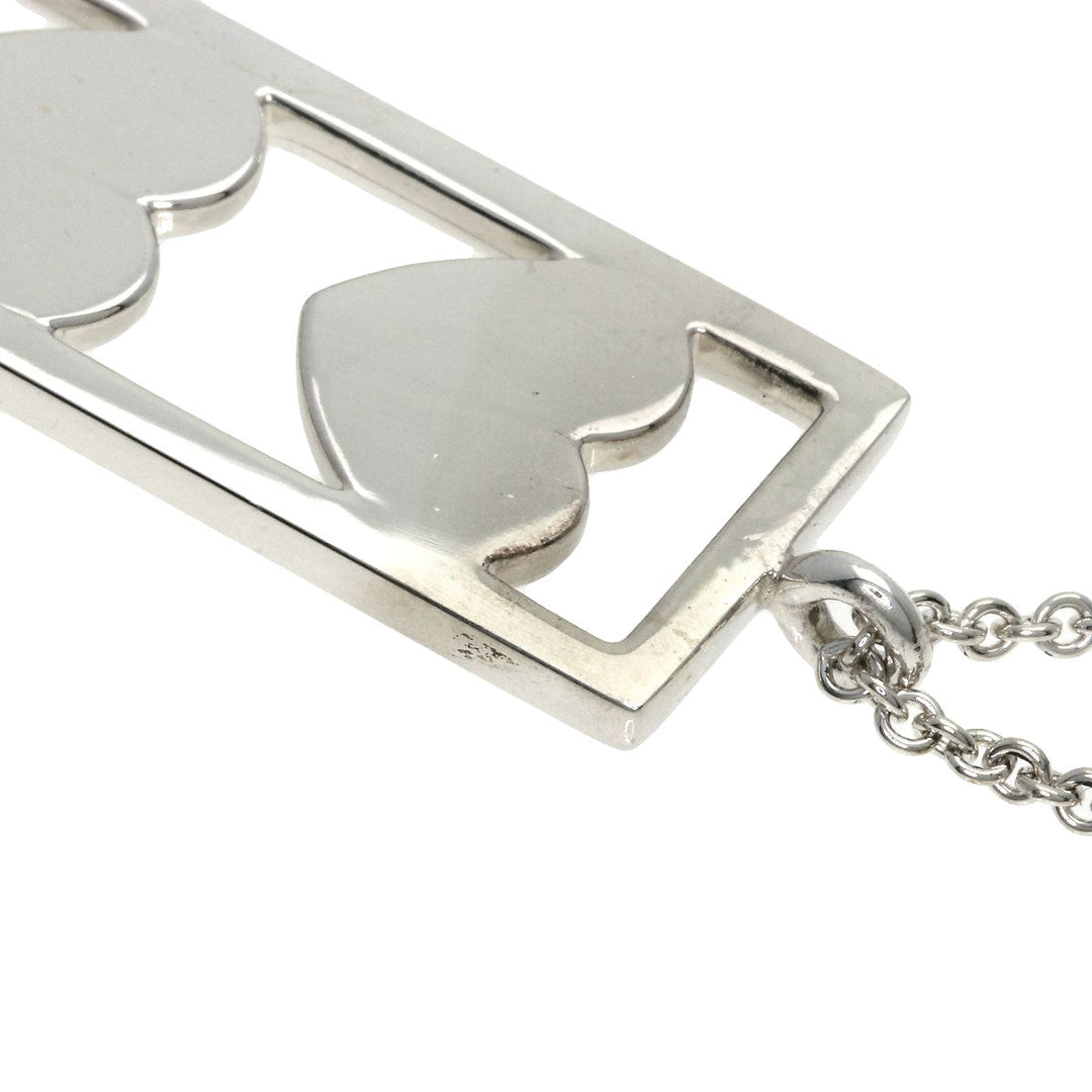 TIFFANY&Co. Necklace SV Silver triple heart plate Women Used Authentic