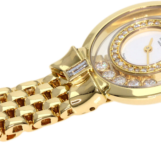 Chopard Watches Quartz 20/5512 18K Yellow Gold gold Happy Diamonds Ribbon with Pin white dial