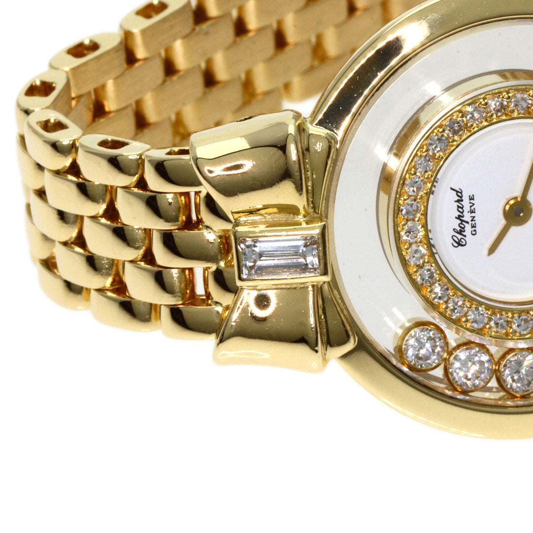 Chopard Watches Quartz 20/5512 18K Yellow Gold gold Happy Diamonds Ribbon with Pin white dial