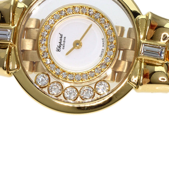 Chopard Watches Quartz 20/5512 18K Yellow Gold gold Happy Diamonds Ribbon with Pin white dial