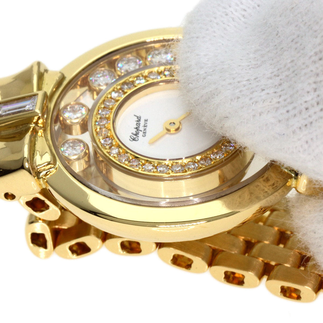 Chopard Watches Quartz 20/5512 18K Yellow Gold gold Happy Diamonds Ribbon with Pin white dial