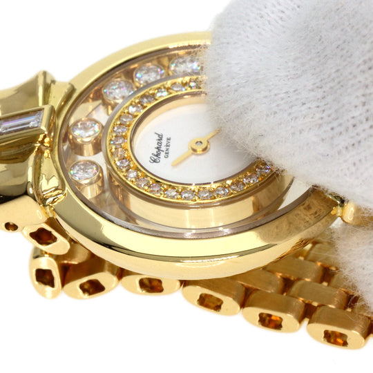 Chopard Watches Quartz 20/5512 18K Yellow Gold gold Happy Diamonds Ribbon with Pin white dial
