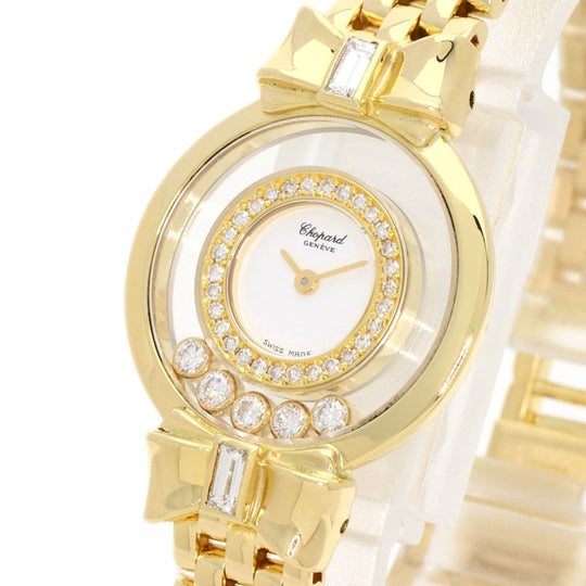 Chopard Watches Quartz 20/5512 18K Yellow Gold gold Happy Diamonds Ribbon with Pin white dial