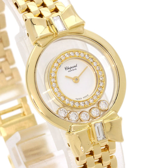 Chopard Watches Quartz 20/5512 18K Yellow Gold gold Happy Diamonds Ribbon with Pin white dial