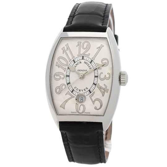 FRANCK MULLER Watches Mechanical Automatic 7851SCDTREL Stainless Steel, Leather Silver Tonneau Curvex Relief Date Silver dial mens Used Authentic