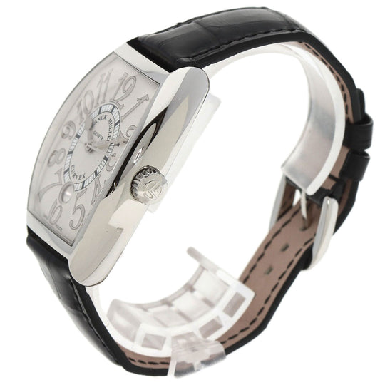 FRANCK MULLER Watches Mechanical Automatic 7851SCDTREL Stainless Steel, Leather Silver Tonneau Curvex Relief Date Silver dial mens Used Authentic