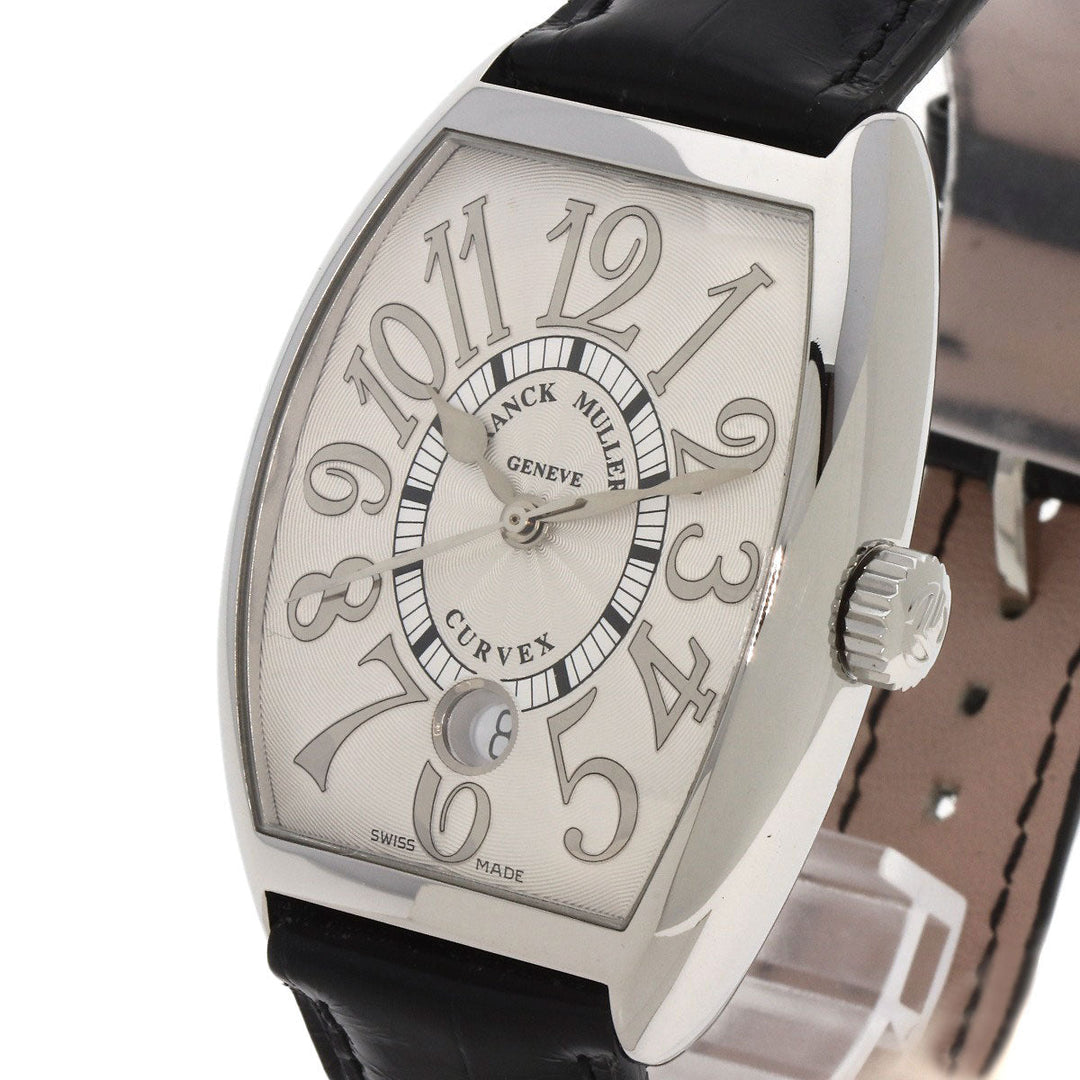 FRANCK MULLER Watches Mechanical Automatic 7851SCDTREL Stainless Steel, Leather Silver Tonneau Curvex Relief Date Silver dial mens Used Authentic