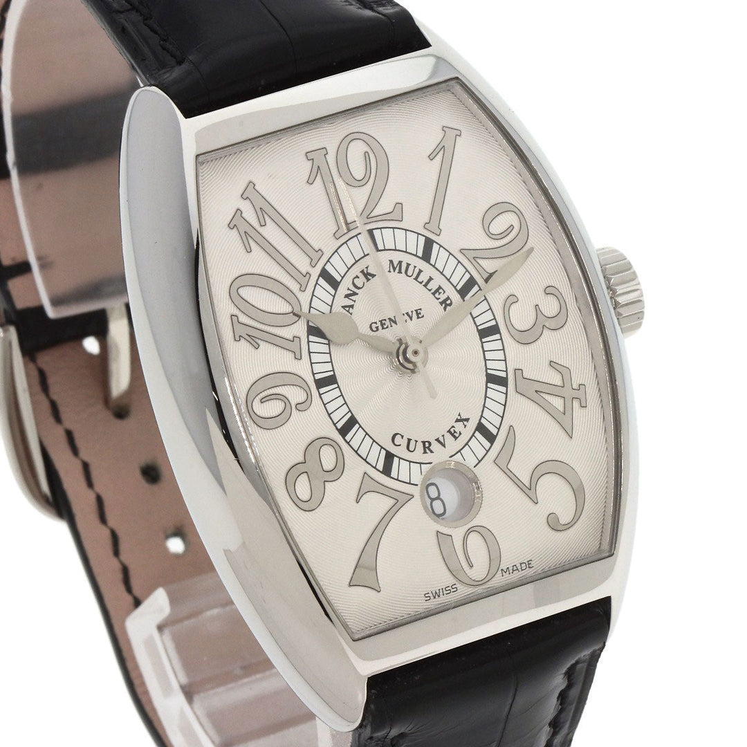 FRANCK MULLER Watches Mechanical Automatic 7851SCDTREL Stainless Steel, Leather Silver Tonneau Curvex Relief Date Silver dial mens Used Authentic