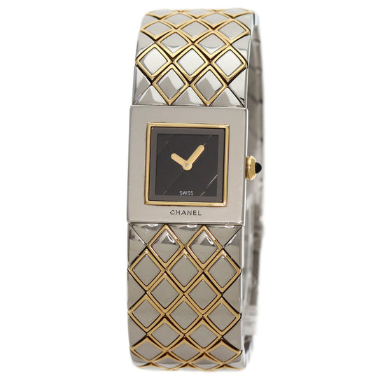 CHANEL Watches Quartz H0475 Stainless Steel Silver Matelasse Maker Complete black dial