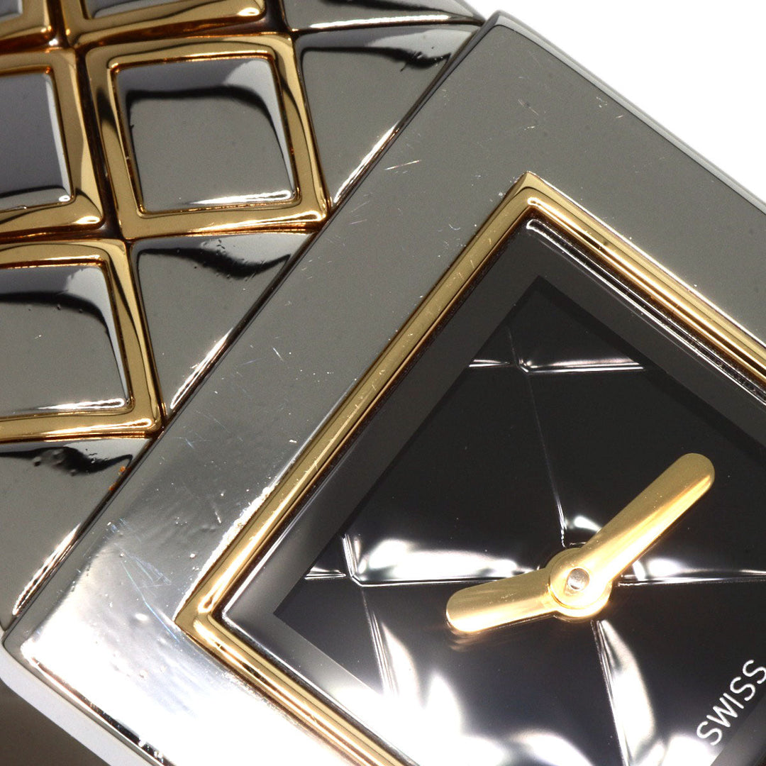CHANEL Watches Quartz H0475 Stainless Steel Silver Matelasse Maker Complete black dial