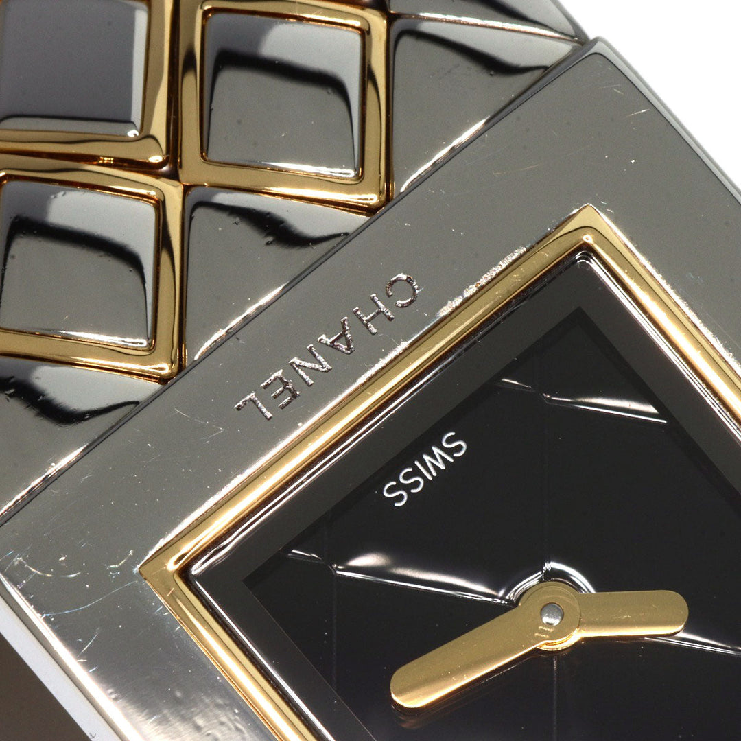 CHANEL Watches Quartz H0475 Stainless Steel Silver Matelasse Maker Complete black dial